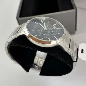 ファッショナブルなメンズ スリーアイ クロノグラフ スチール ストラップ ブルー ダイヤル クォーツ メンズ ウォッチ AR11164 - Product Image 3