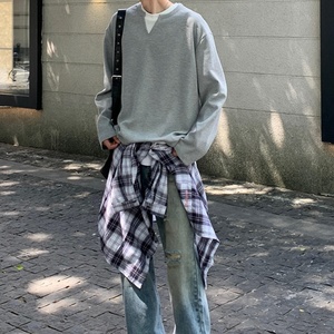 OEM Unisex Waffle Pullover <b>T</b> <b>Shirt</b> Double Layer <b>Long</b> <b>Sleeve</b> Hoodie Custom Men High Quality Blank Plain <b>T</b> <b>Shirt</b> DDP Shipping - Product Image 4