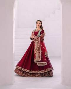 Unity Luxure Premium Maroon Georgette Anarkali <b>Suit</b> with Heavy Embroidered Dupatta Luxury Wedding & Festive Wear - Product Image 4