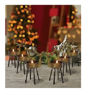 Innovative Design <b>Deer</b> Design Iron Tea Light Holder Gold Finished Metal Iron Birthday Parties Gift Candlestick at Best Price - Product Image 3