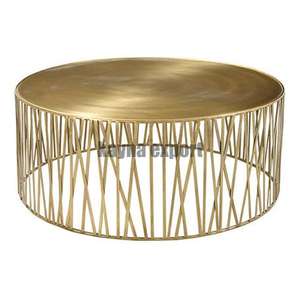 Mesa de Centro Decorativa Redonda de Metal Color Dorado, Diseño Moderno y Lujoso para Sala de Estar, Diseño Personalizado - Product Image 1