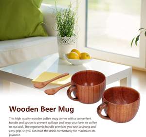 Taza de Café y Té de Madera Hecha a Mano de Alta Calidad, Ecológica, Apta para Microondas, Madera Natural Pequeña para Beber - Marcas Enterprises - Product Image 2