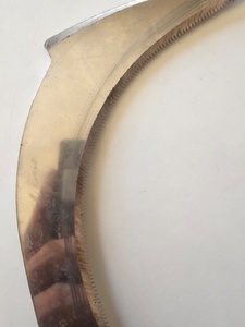 Lame en acier inoxydable de qualité industrielle, lame de scie dentelée de 13 pouces, manche court, manche en bois et plastique pour outil de coupe d'herbe - Product Image 2