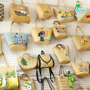 กระเป๋าถือผักตบชวาสำหรับชายหาดและส่งออกจากเวียดนาม - Product Image 3
