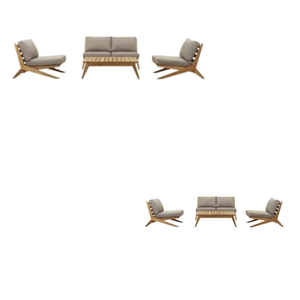 ชุดโซฟาในสวนเฟอร์นิเจอร์กลางแจ้งเก้าอี้เลานจ์สำหรับลานไม้พร้อมไม้สัก - Product Image 2