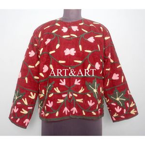 Chaqueta Acolchada de Algodón 100% Bordada para Mujer, Estilo Bohemio Retro, Transpirable y Ecológica, Suministro al por Mayor de Fábrica - Product Image 1