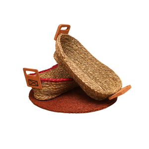 Panier d'herbe Sabai naturel fait à la main Cercle rustique Organisation de stockage décorative Écologique Durable Artisan Craft Style - Product Image 5