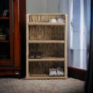 ชั้นวางของอเนกประสงค์ทำจากไม้ไผ่ งานแฮนด์เมด เป็นมิตรกับสิ่งแวดล้อม ลดราคาพิเศษ สำหรับวางหนังสือและเสื้อผ้า - Product Image 3