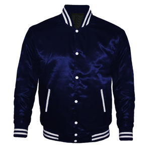 Satin Bomber Varsity Jacket Custom Embroidery Silk Satin Varsity <b>Quilted</b> Jacket Baseball Jacket Made in Pakistan - Product Image 5