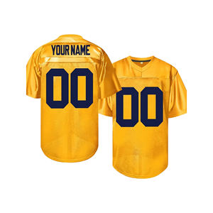 เสื้อฟุตบอลอเมริกันสำหรับผู้ชายปรับแต่งได้ชื่อและหมายเลขเสื้อฟุตบอลปักลายคอวีทรงหลวมใส่ได้ทุกฤดู - Product Image 1