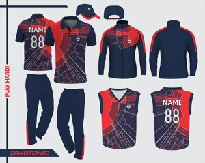 Uniforme de equipo de Cricket con cuello de media manga completa hecho a medida Jersey Pantalones elásticos cómodos Pantalones - Product Image 2