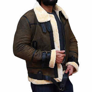 Nueva ropa de calle estilo personalizado Color hombres chaqueta de cuero de piel de oveja Top moda adulto tamaño hombres chaquetas de cuero de piel de oveja - Product Image 5