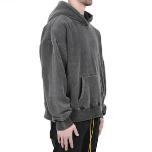 Sweat-shirts à capuche délavés à l'acide pour hommes, fabriqués au Pakistan, à prix abordable, manches longues, qualité supérieure, collection basique, en promotion - Product Image 3