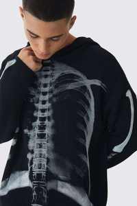 <b>Pink</b> Halloween Tall Oversized Skull Graphic <b>Hoodie</b> Casual Streetwear 100% Cotton Heavyweight Hoodies <b>Men</b> Halloween Edition Wear - Product Image 4