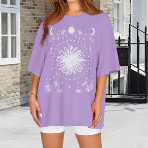 T-shirt pour femme en coton respirant, grande taille, décontracté, haute performance, uni - Product Image 2