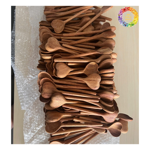 Cuillères en bois de haute qualité, ensemble de cuillères en teck naturel 100%, cuillère d'ustensiles de cuisine en bois, cuillère en bois artisanale - Product Image 5