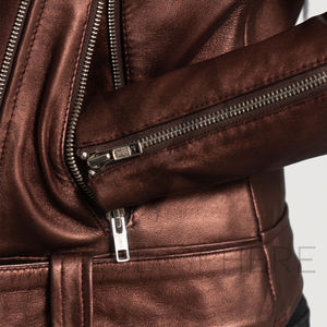 Chaquetas de cuero de moda para mujer con cuello levantado, chaqueta de cuero cómoda transpirable para mujer - Product Image 2