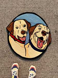 Haute qualité 100% nouvelle-zélande laine tapis à la main 3D dessin animé chien décoration Logo personnalisé tapis ensemble coloré tapis ensemble - Product Image 2