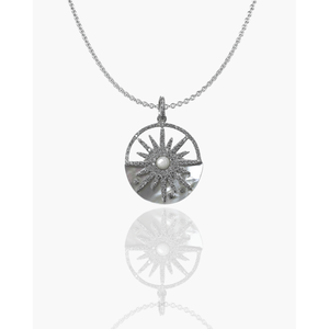 Collier tendance en titane avec pendentif étoile géométrique et perle – Style vintage, cadeau idéal pour fiançailles ou soirée - Product Image 4