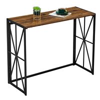 Table console moderne en métal avec plateau noir et finition dorée, fabriquée à la main, écologique, durable, pour chambre, salon, bureau