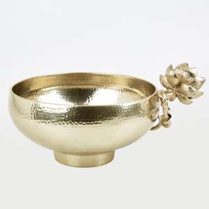 Cuenco de metal para servir, cuenco de plata de larga duración martillado de Color dorado de alta calidad, elegante para el hogar, mesa, comida, frutas, uso para servir - Product Image 3