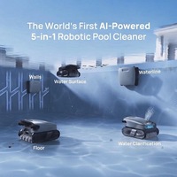 Aspirateur robotisé automatique pour piscine CC Plus Wi-Fi, nettoyage continu, sans recharge, avec brosse de nettoyage murale