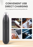Tondeuse électrique multifonction à double lame pour le nez et les oreilles, grattoir à sourcils avec chargeur USB, utilisation en voyage