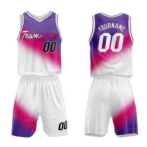 Uniformes de Baloncesto Sublimados Personalizados al por Mayor, Conjuntos Transpirables de Secado Rápido, Camisetas con Cuello en V 100% Poliéster, Unisex para Adultos, Tallas Grandes - Product Image 6