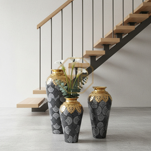 Rustic Metal <b>Tall</b> Floor <b>Flower</b> <b>Vase</b> Enamel Printed Elegant Decorative <b>Vase</b> for Wedding Tables and Home Decor Wholesale Bulk - Product Image 3