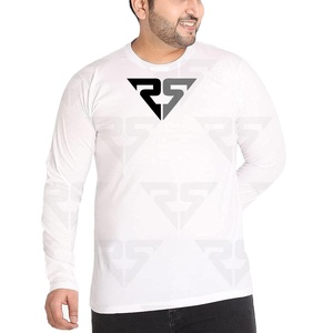 T-shirts surdimensionnés à manches longues et à col rond en usine Chemise personnalisée Big Tall Men T-Shirt 100% Cotton T-shirt 2023 OEM - Product Image 1