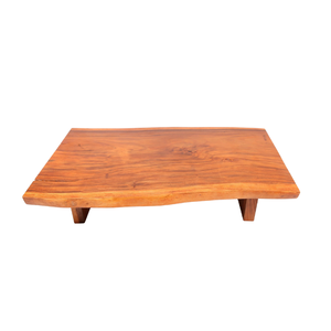 Modern Minimalist Solid Suar Wood Low <b>Coffee</b> <b>Table</b> with Natural Edge Slab Durable for Living Space - Product Image 1