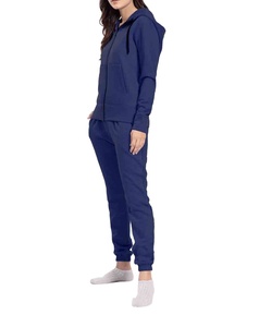 Conjunto de dos piezas con cremallera deportiva de alta calidad, sudaderas con capucha de manga larga sólidas, trajes para correr para mujer, chándal corto, chándal - Product Image 3