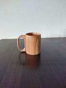 STYLE LOGO SOLID <b>WOODEN</b> BEER VIKING <b>Tankard</b> Mugs with <b>Wooden</b> Solid Handle for Wine Coffee Bar Restaurants - Product Image 2