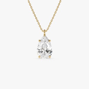Collier pendentif irrésistible fait main en forme de poire avec diamant de laboratoire 3,00 carats E-F VVS1-VS1 Or 14K pour usage quotidien, idée cadeau - Product Image 1