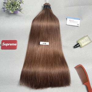 Extensions de cheveux humains vietnamiens blonds naturels de qualité supérieure, cheveux russes bruts de style droit pour les européens, cheveux en vrac - Product Image 6