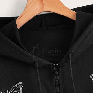 เสื้อฮู้ดผ้าคอตตอน100% โอเวอร์ไซส์สำหรับผู้ชายเสื้อฮู้ดพลอยเทียมสำหรับฤดูหนาวออกแบบโลโก้ได้ตามต้องการ - Product Image 3