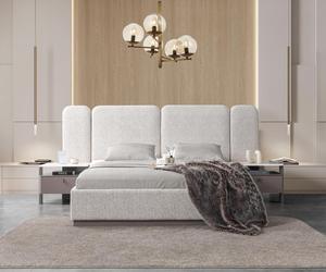 Juego de Dormitorio Moderno Tapizado con Armario de 6 Puertas, Muebles Contemporáneos para Recámara Principal con Mesitas de Noche con Cubierta de Mármol - Product Image 2