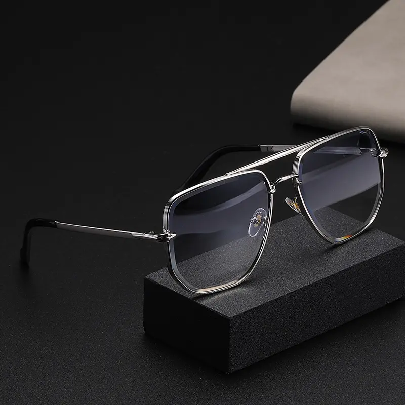 Modische doppelbrücken-sonnenbrille für männer, uv-schutz beim fahren, diamantbeschnittene sonnenbrille für frauen, großhandel