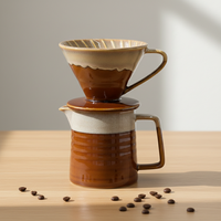 Nouvelle conception très vendue, style européen, ensemble cafetière et filtre à café en porcelaine durable 3460808Csetl-0.4 pour l'exportation