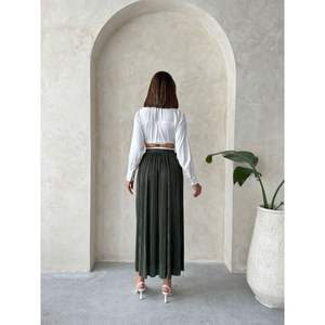 Jupe longue kaki pour femme - Product Image 1