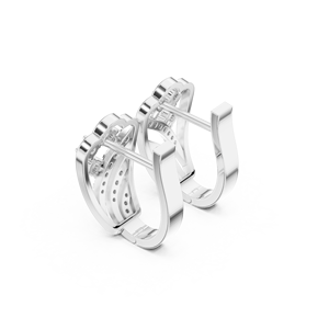 Pendientes de Aro con Diamantes Naturales, Corte Redondo de Lujo, Estilo Bali, Joyería Fina para Mujer, Regalo de Boda - Product Image 3