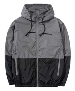 Veste coupe-vent de sport imperméable North pour homme avec logo frontal réfléchissant, col montant en toile, capuche - Product Image 5