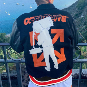 แจ็กเก็ตสำหรับผู้ชายแจ็คเก็ตปะติดเสื้อแจ็กเก็ตสำหรับผู้ชายมีสไตล์เลตเทอร์แมนเบสบอลวิทยาลัยเบสบอลบอมเบอร์เสื้อนอกลำลองดีไซน์ตามสั่ง - Product Image 3