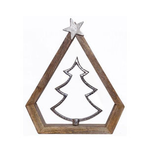 Nouveau dernier arbre de noël en aluminium de conception avec finition noire dans l'arbre en bois personnalisé décoration de table de noël cadeaux en gros - Product Image 2