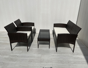 Vietnam Factory Top Notch Quality Modern Outdoor 4-Piece <b>Rattan</b> <b>Sofa</b> Set with Polyester Cushions for Garden Furniture Patio - Product Image 6