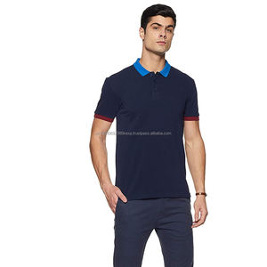 Polos de marca para hombre en color azul Ropa de oficina Ropa de hombre con logotipo privado Camisas de ropa informal para hombre - Product Image 3