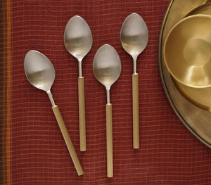 Ensemble de service de qualité supérieure à quantité minimale de commande bas Ensemble de 2 pièces en acier inoxydable et laiton de portabilité Fabricant de produits personnalisés Grossiste - Product Image 2