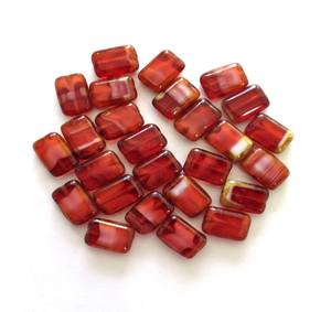 Tchèque Picasso Perle Fuchsia Perles De Verre Transparent Rose Opaque Blanc Rectangle pour Les Acheteurs En Gros En Vrac Cristal Lampwork Perles - Product Image 1