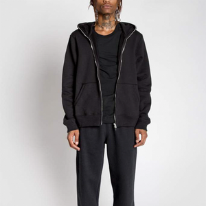 เสื้อฮู้ดผู้ชายสไตล์วินเทจผ้ามีซิปแบบเต็มมีฮู้ดเสื้อสเวตเชิ้ตทำจากพลอยเทียมออกแบบได้ตามต้องการ - Product Image 2