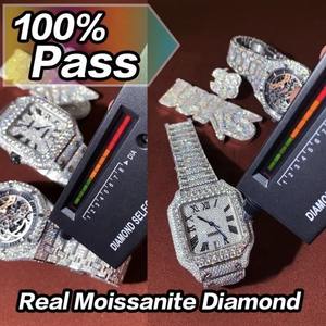 Reloj de Lujo de Diseñador de Alta Gama con Incrustaciones de Moissanita, Automático, Mecánico, Unisex, con Diamantes, para Bodas y Fiestas, Marca S - Product Image 3